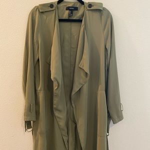Olive Open Front Duster